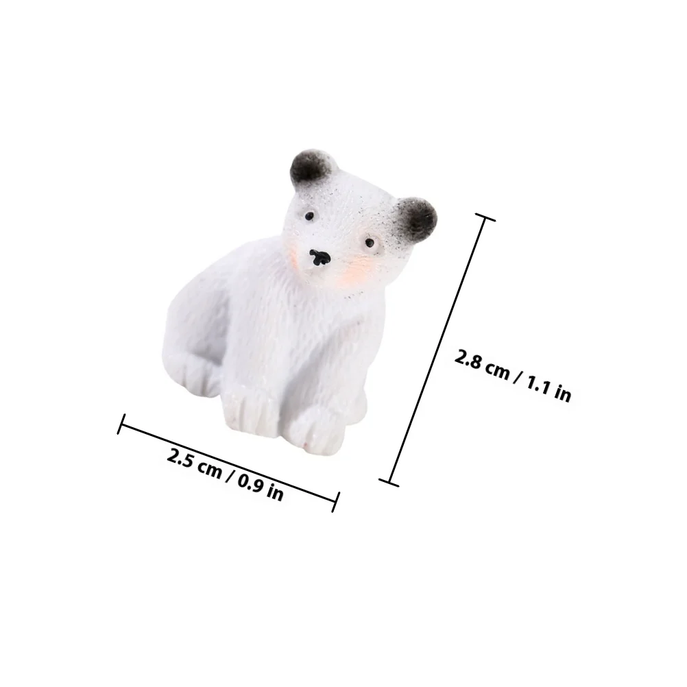 15 шт. мини-украшение из смолы, украшение с белым медведем, милое садовое животное для дома, сада, офиса, декор, белый медведь