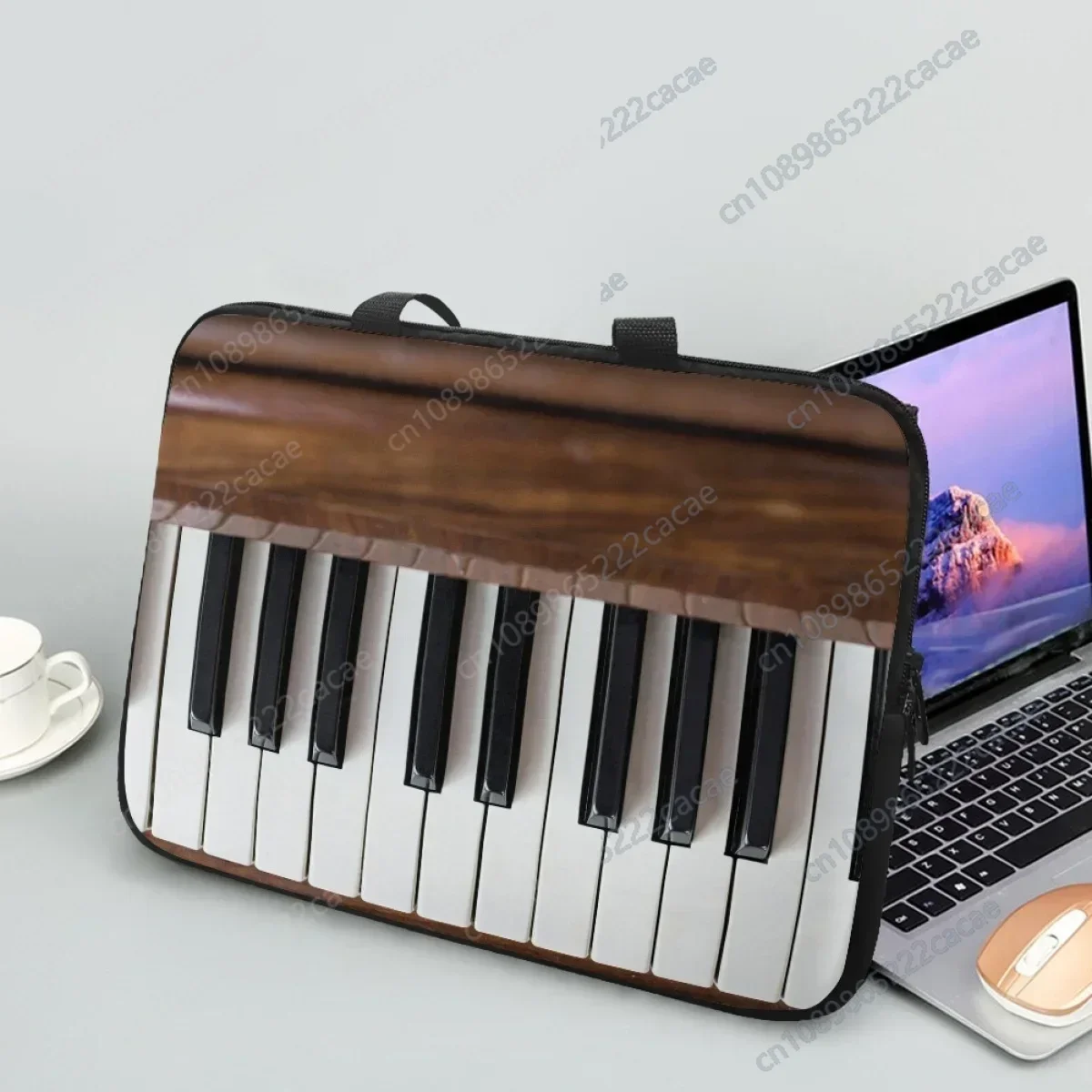 

3D Piano Print Laptop Bags for Men Women Notebook Shoulder Bag Portable Laptop Tablet Protective Case Business Travel Handbags