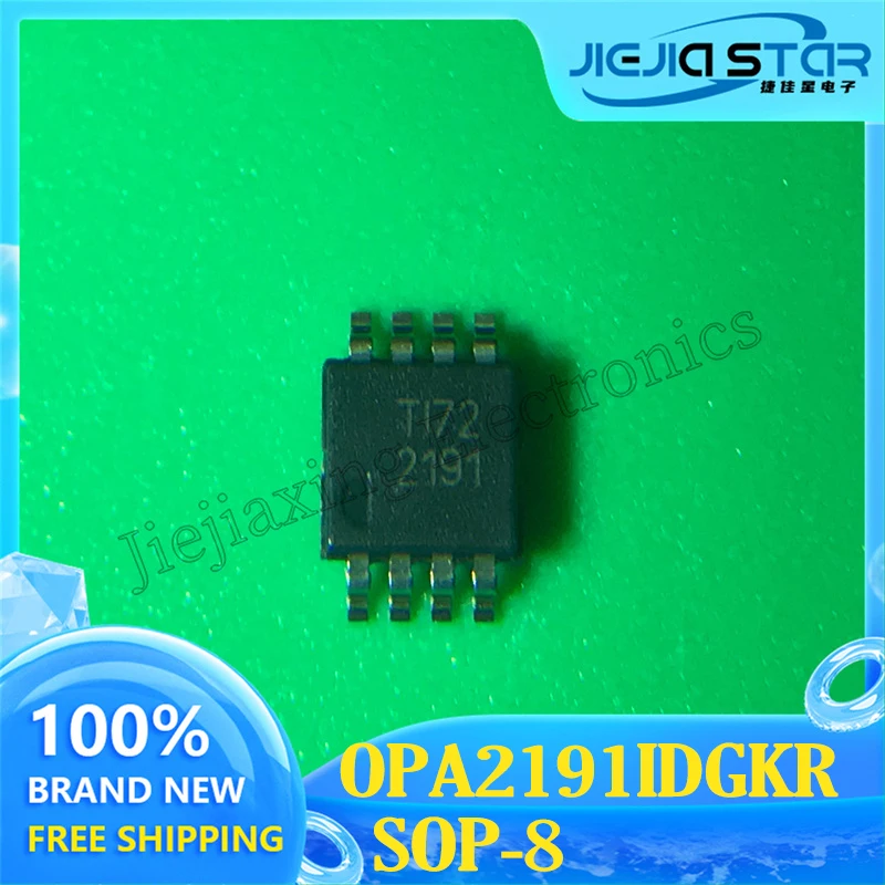 Original Electronics Amplificador Chip, OPA2191IDGKR OPA2191, Parte Mark 2191, MSOP8, Chip Amplificador, Novo