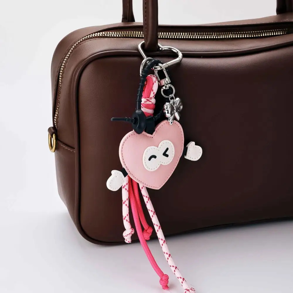 

Goreal New Arrivals Chic Personalized Cartoon Cute Pink Heart Playful Colorful PU Leather Bag Charms for Woman