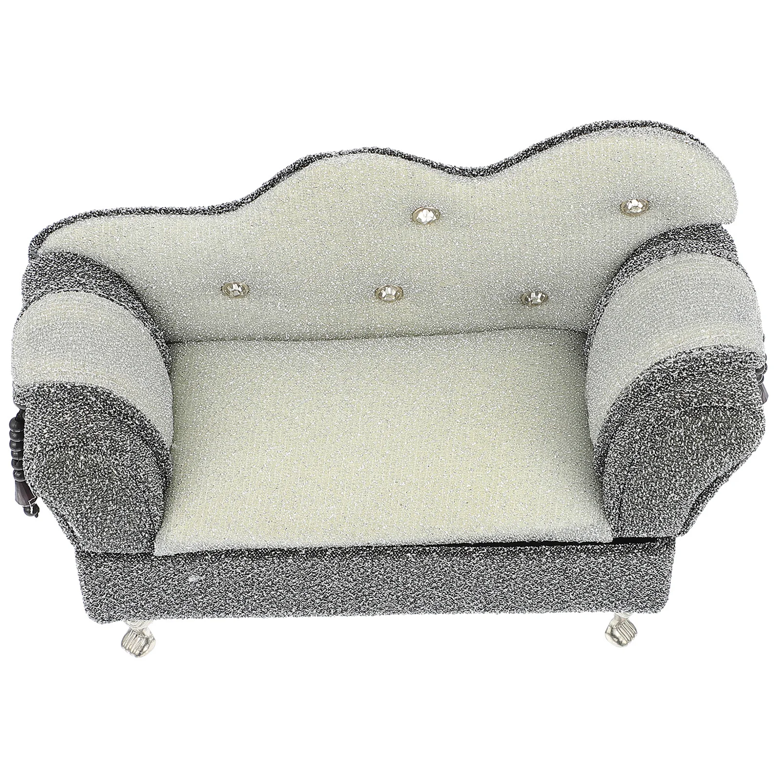 1 قطعة أريكة شكل مجوهرات المنظم صندوق قسط القماش مادة القطن سطح المكتب الديكور حلقة صغيرة القرط حقيبة للتخزين الموضة #1