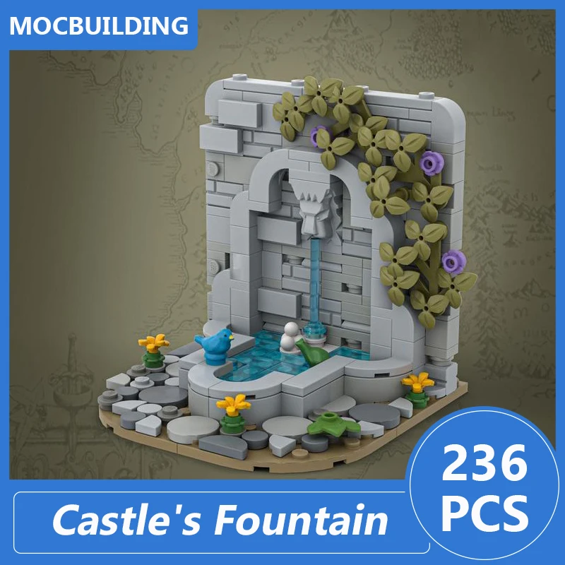 

Castle's Fountain Model Moc Building Blocks Diy Assemble Bricks Educational Creative Display Collection Xmas Toys Gifts 236PCS