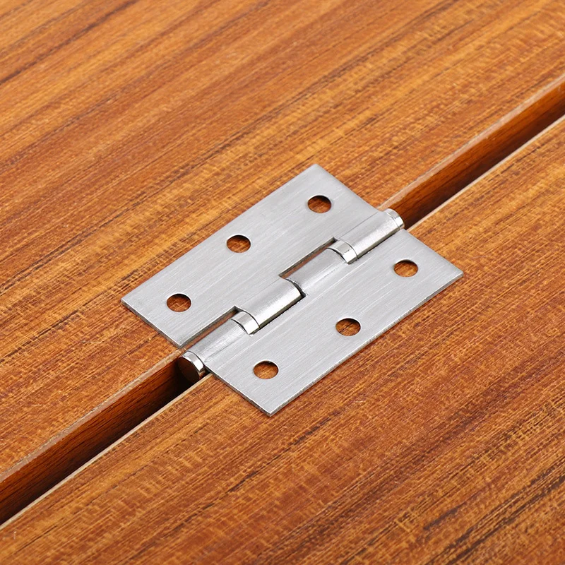 Dobradiças de porta pequenas, 6-20 peças, aço inoxidável, prata, móveis para casa, piano, armário, ferragem com parafusos, 1.5 polegadas, 2 polegadas, 2.5 polegadas, 3 polegadas