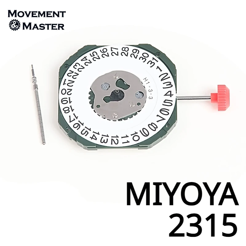 อะไหล่เปลี่ยนการเคลื่อนไหวของนาฬิกาควอตซ์ของผู้ชาย Miyota 2315จากญี่ปุ่นดั้งเดิมใหม่วันที่3/6