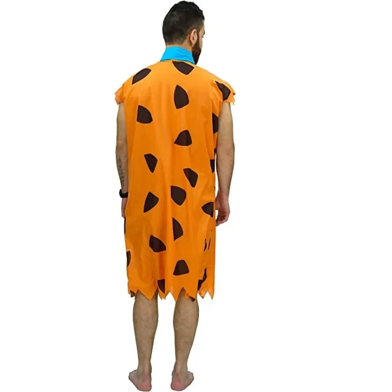 2025 New Men's The Flinstone's Halloween Cosplay Party Costumes Flintstones Barney Rubble Costume Caveman Outfit fo QWQ1