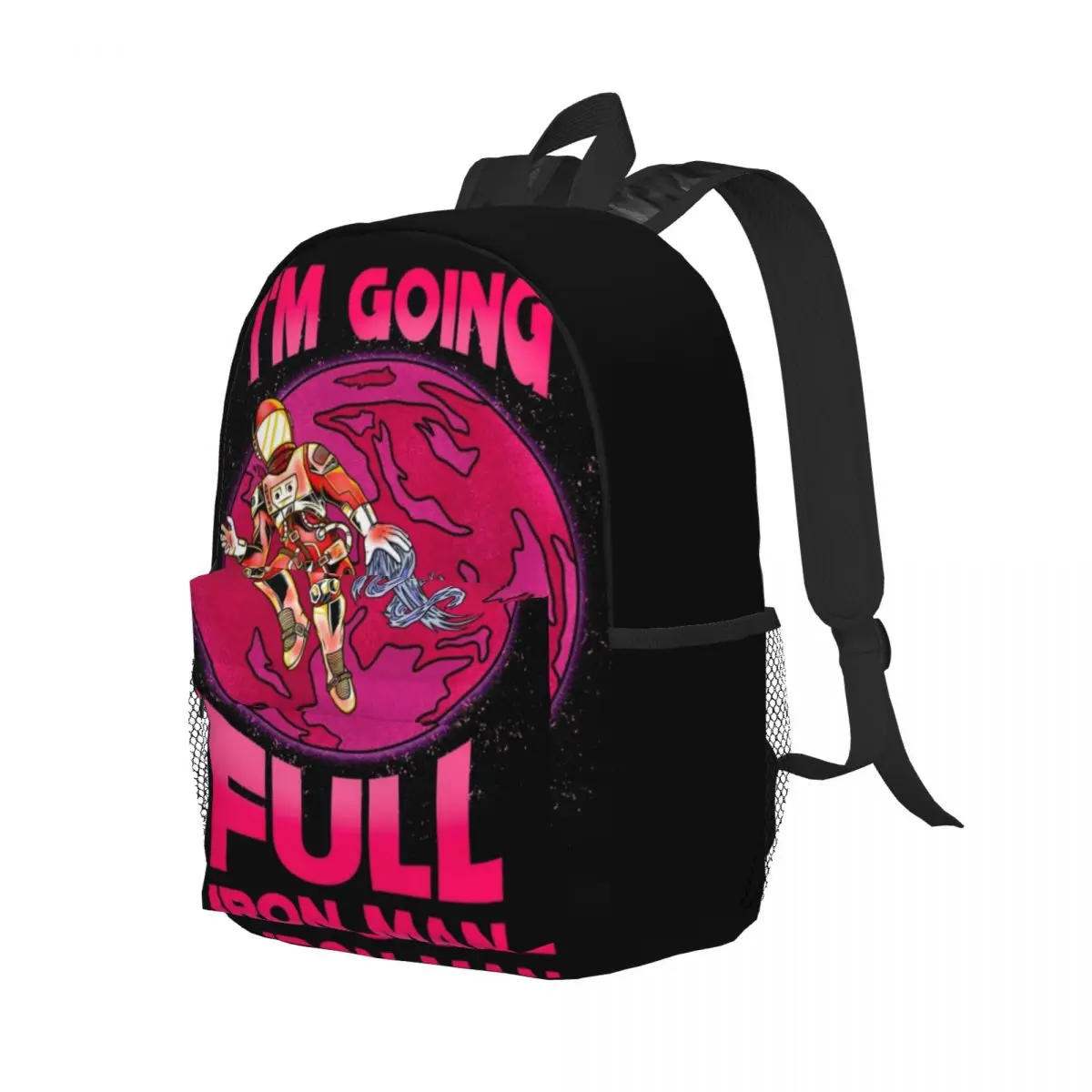 Iron Man Compact 15-Inch Backpack - Stylish Lightweight Bag Perfect for Students and Commuters
