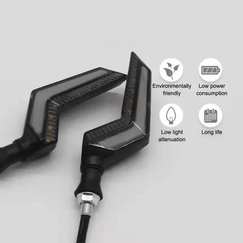 Motorcycle Modification Parts Dual-color Flowing Angel Wing Turn Signals 12V Universal Dual-color Flowing LED Turn Signals
