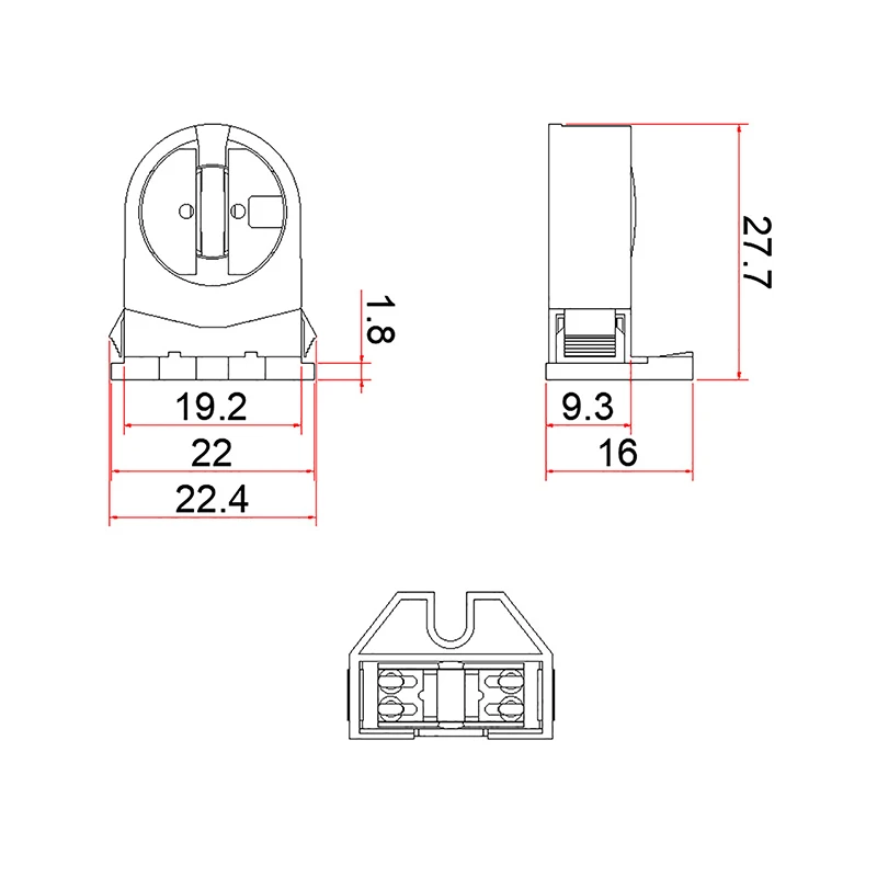 1PC LED Fluorescent Light Tube Accessories T5 Fluorescent Light Holder Heat-Resistant Lamp Socket C18A AC 500V 2A