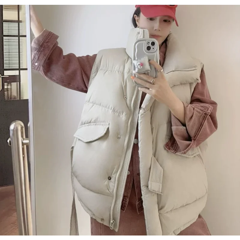 ダウンベスト 2025 秋冬新作 カジュアル リラックス 通勤スタイル オーバーサイズ 厚手 暖かいコート トレンド