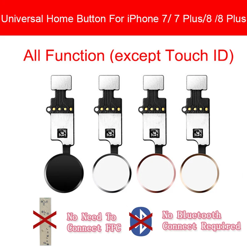 

Universal Home Button For iPhone 7 7 plus 8 8 Plus Button Flex Cable Restore Menu Keypad Return Function No Touch ID Replacement