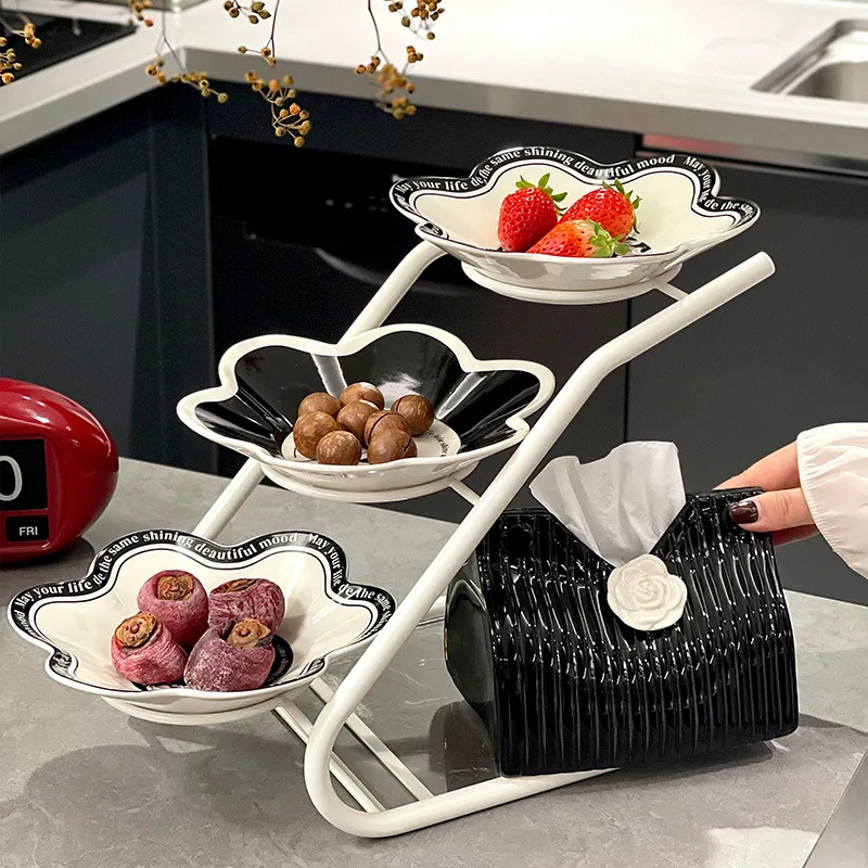 

Suitable for creative fruit plate multi-layer storage plate creative simple snack snack plate afternoon tea candy storage rack p