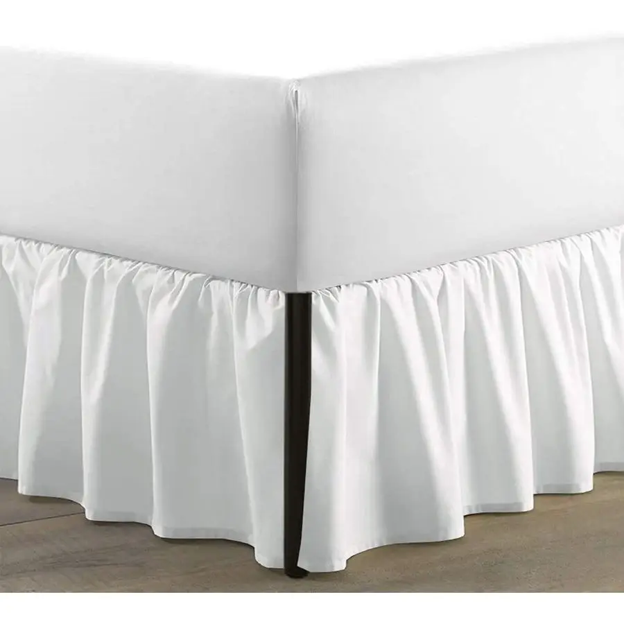 

Пышная юбка для кровати King Size с оборками и разрезами по углам, высотой 18 дюймов, с трехсторонним покрытием для платформенных кроватей, 100% микрофибра