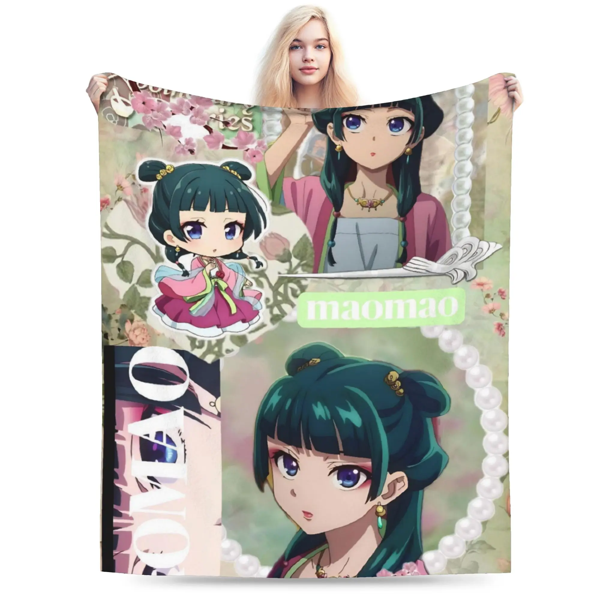 Super Soft The Apothecary D-Diaries Maomao  Throw Blanket Premium Flannel Fleece Lightweight  Bed Blanket Warm Plush Blankets