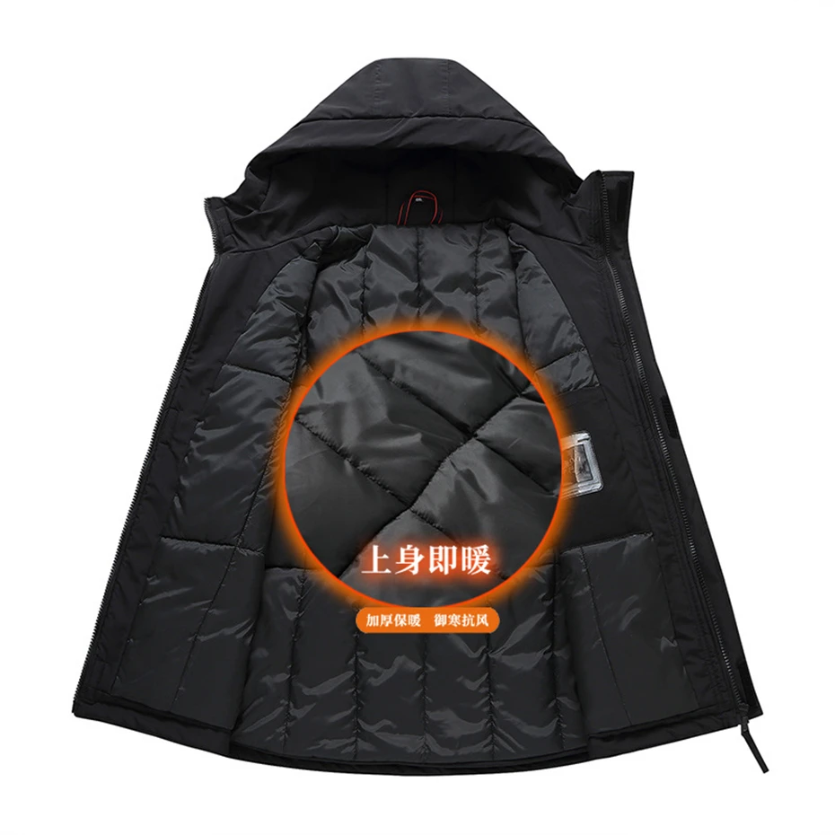 Waterproof Parkas Men Winter Thick Windbreak Jackets Plus Size 10XL 12XL Coats Fashion Casual Hooded Parkas Male Big Size 12XL