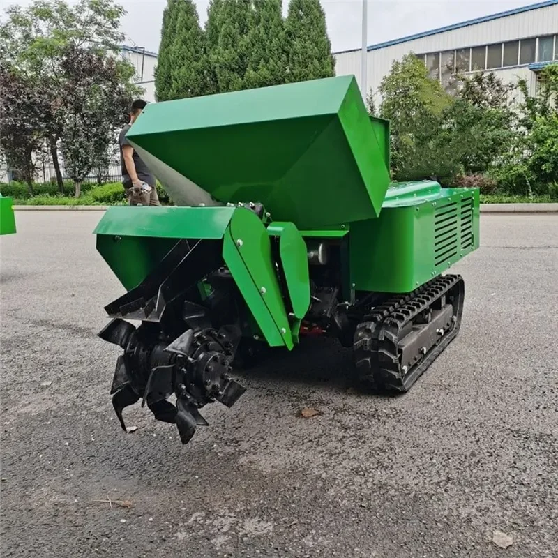 2026 Orchard crawler trench fertilization machine, high-horsepower trench fertilization backfill machine, multi-functional