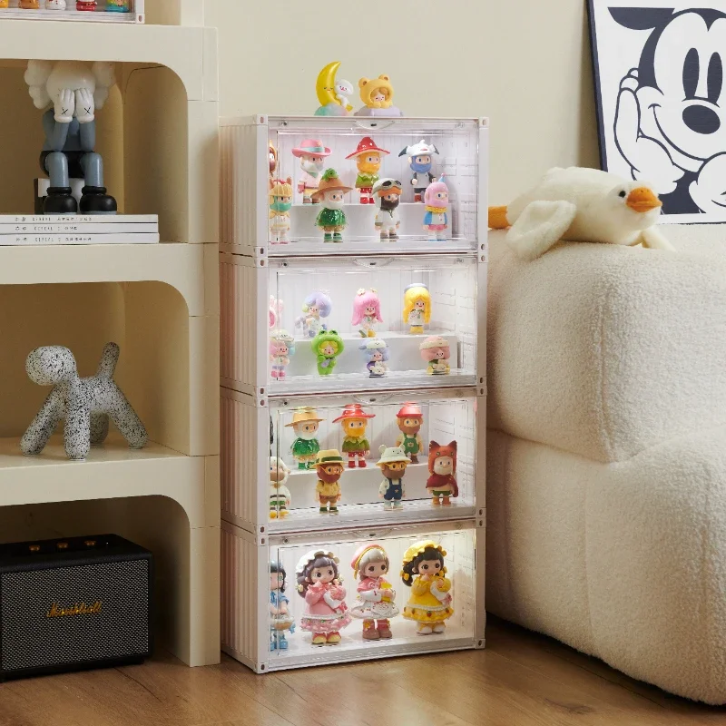 Container Blind Box Storage Display Stand Figure for POP-MART Acrylic Dustproof Cabinet Transparent Acrylic Doll Organizer Rack