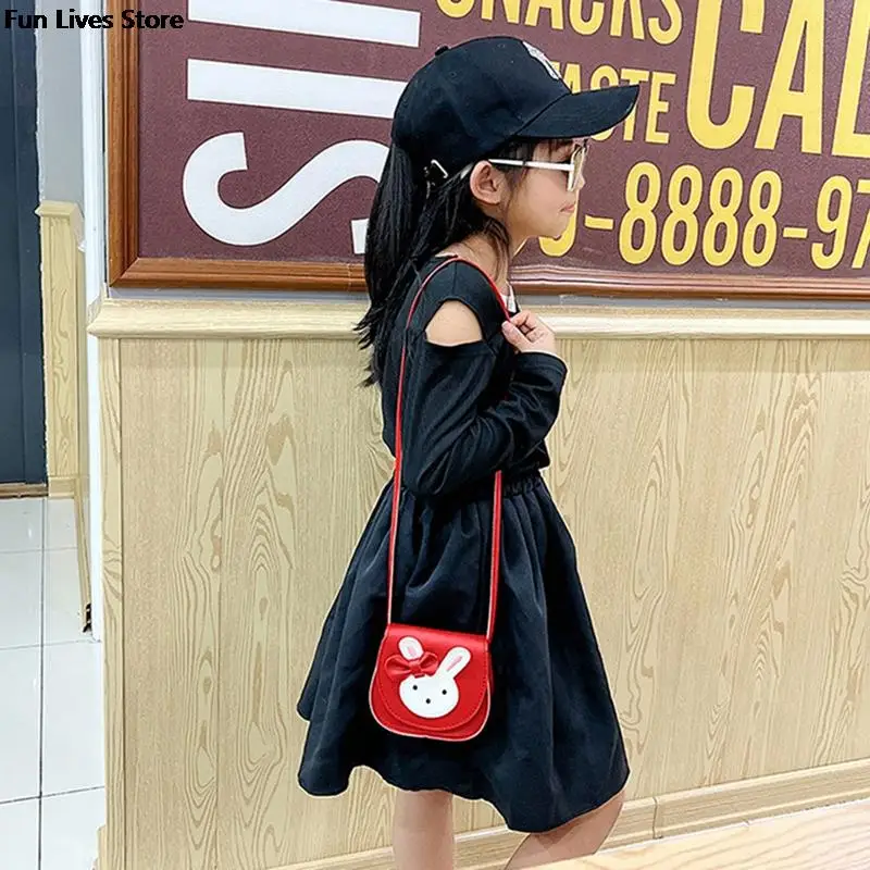 Mini sac à main princesse en cuir pour enfants, sacs à main animaux mignons, sac cartable pour enfants, sacs fourre-tout lapin pour filles