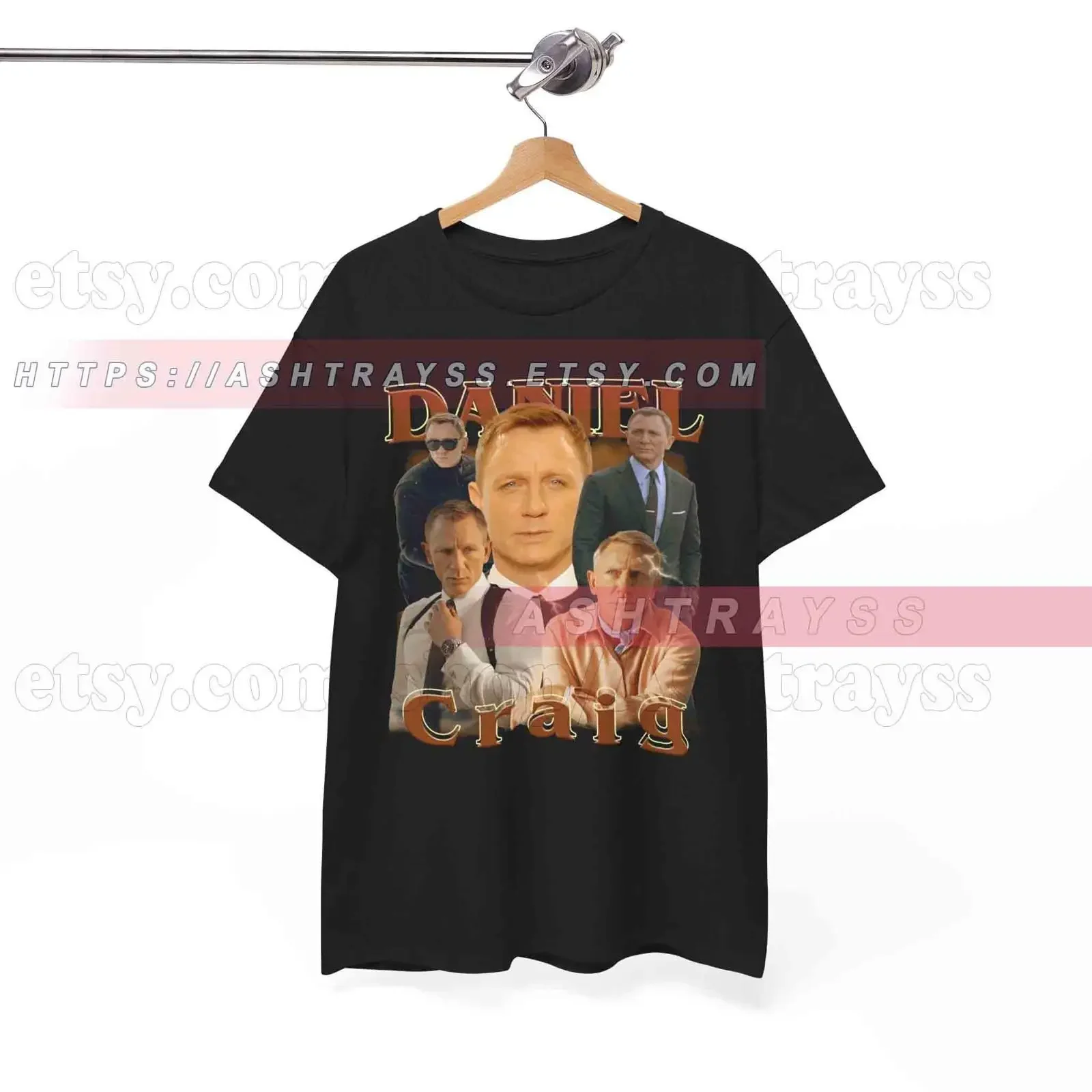Daniel Craig vintage bootleg tee shirt sweaT T vintage Washed homme Comfortable Top For Everyday Wear Casual fashion Soft