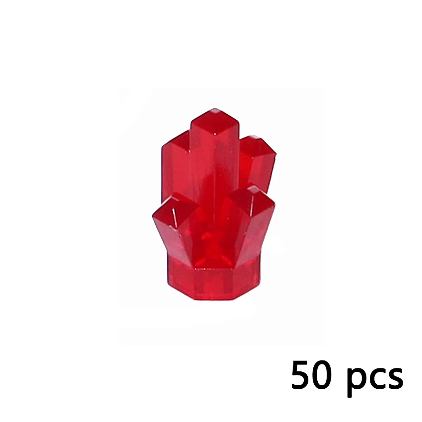 50pcs Crystal Stone Gem Transparent Ore Mine Compatible With 30385 Brick MOC Building Blocks Parts DIY Educational Creative Toys