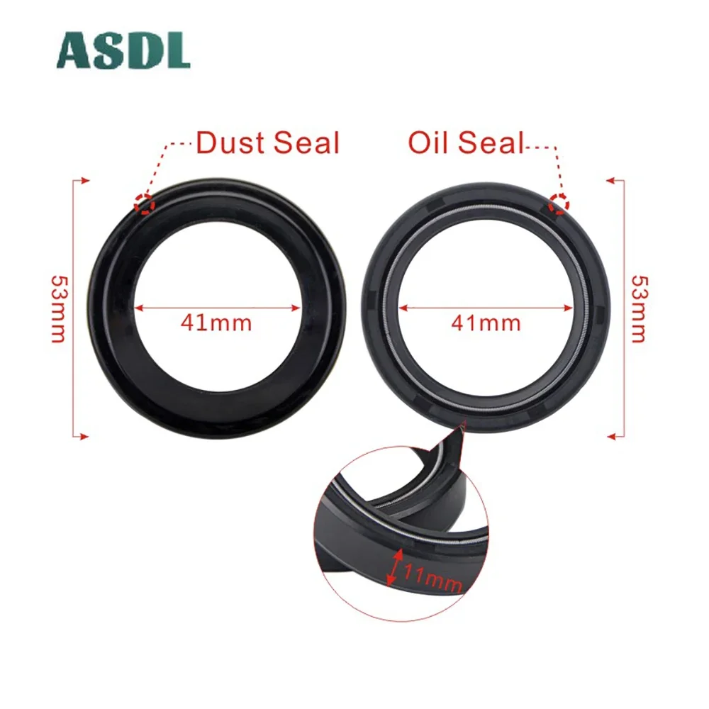 41x53x11 41*53*11 Motorcycle Front Fork Oil Seal and 41 53 Dust Seal Cover Lip for Yamaha YZF600 YZF-R6 YZF 600 R6 2006-2015