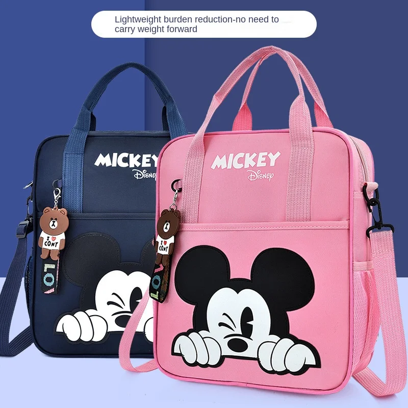 Disney-mochila escolar de Mickey para estudiantes, bolso cruzado de hombro multifuncional, Mochila cómoda de Anime de dibujos animados