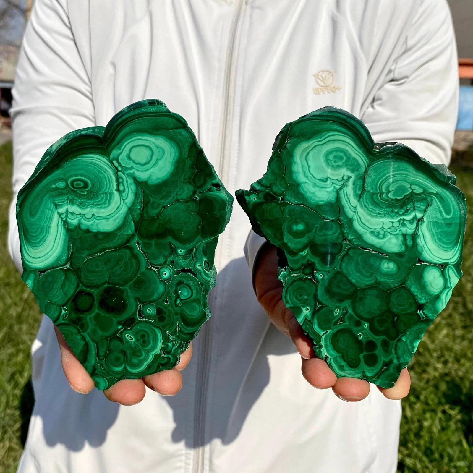 A Pair Natural Malachite Flakes,Quartz Crystal Green Peacock Flakes, Mineral, Spiritual Energy, Therapeutic ,Free stent