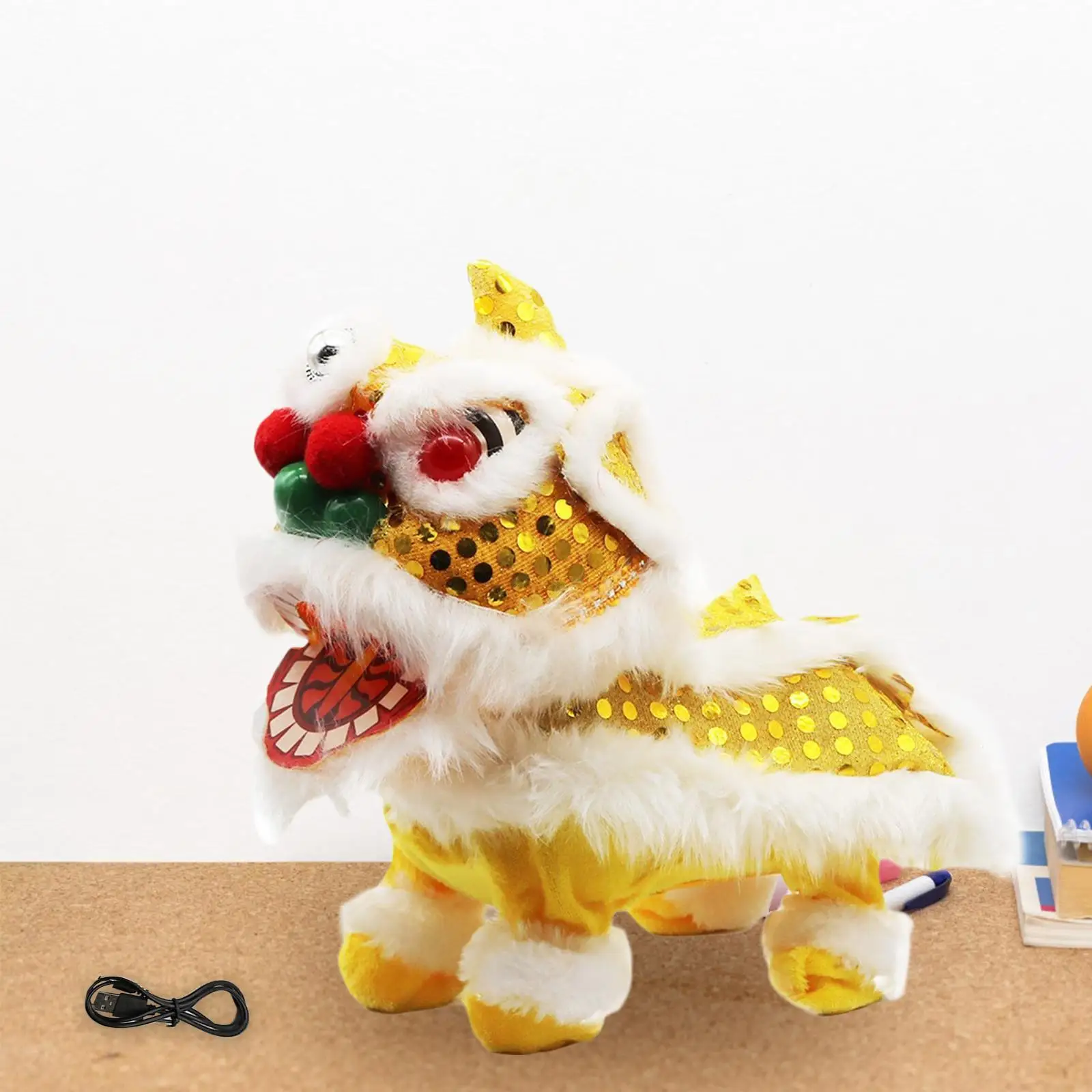 ของเล่นเต้นรําสิงโตไฟฟ้า USB ร้องเพลงและเต้นรําของเล่นสิงโตสําหรับเด็กผู้หญิงเด็ก