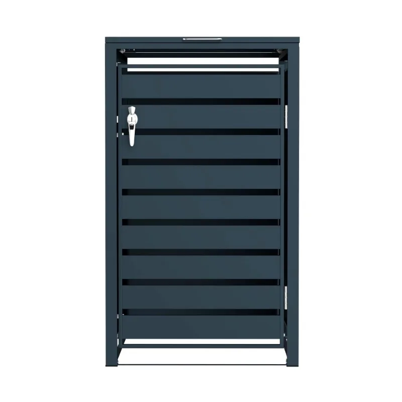 

Durable Outdoor Galvanized Steel Standing Trash Bin Storage Shed Rust Resistant Wheelie Bin Box for Street Garden Garbage Can