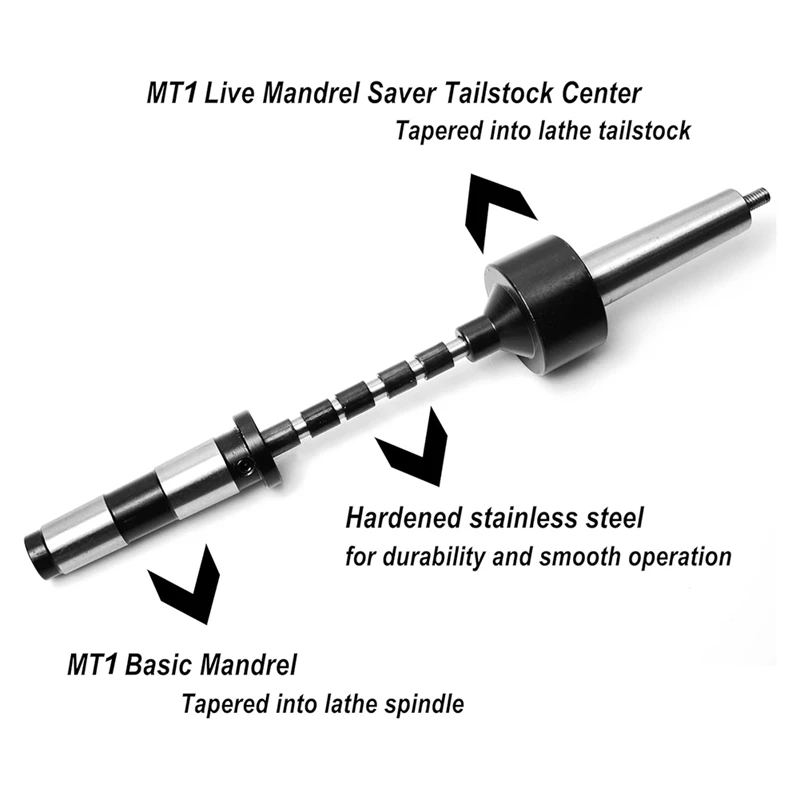 Kit mandrino penna PM-002/MT1 con 5 boccole, punta da trapano da 7Mm e mandrino Saver, MT1 per la lavorazione del legno