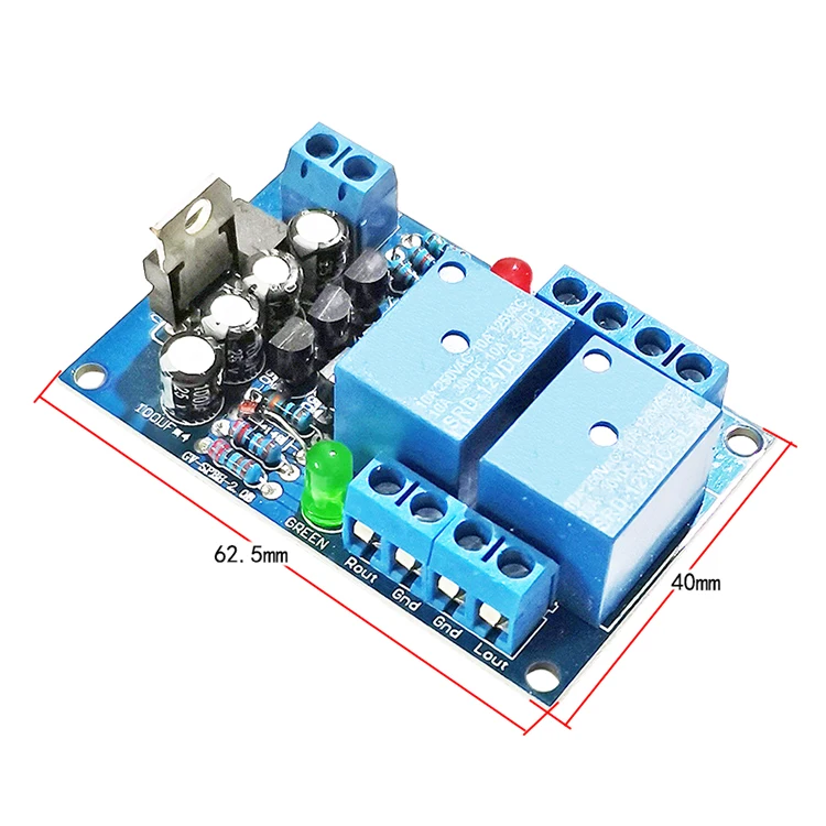 DLHiFi 15A 2.0 Dual Channel Amplifier Audio Speaker Protection Board Startup Relay Delay Anti Impact Module