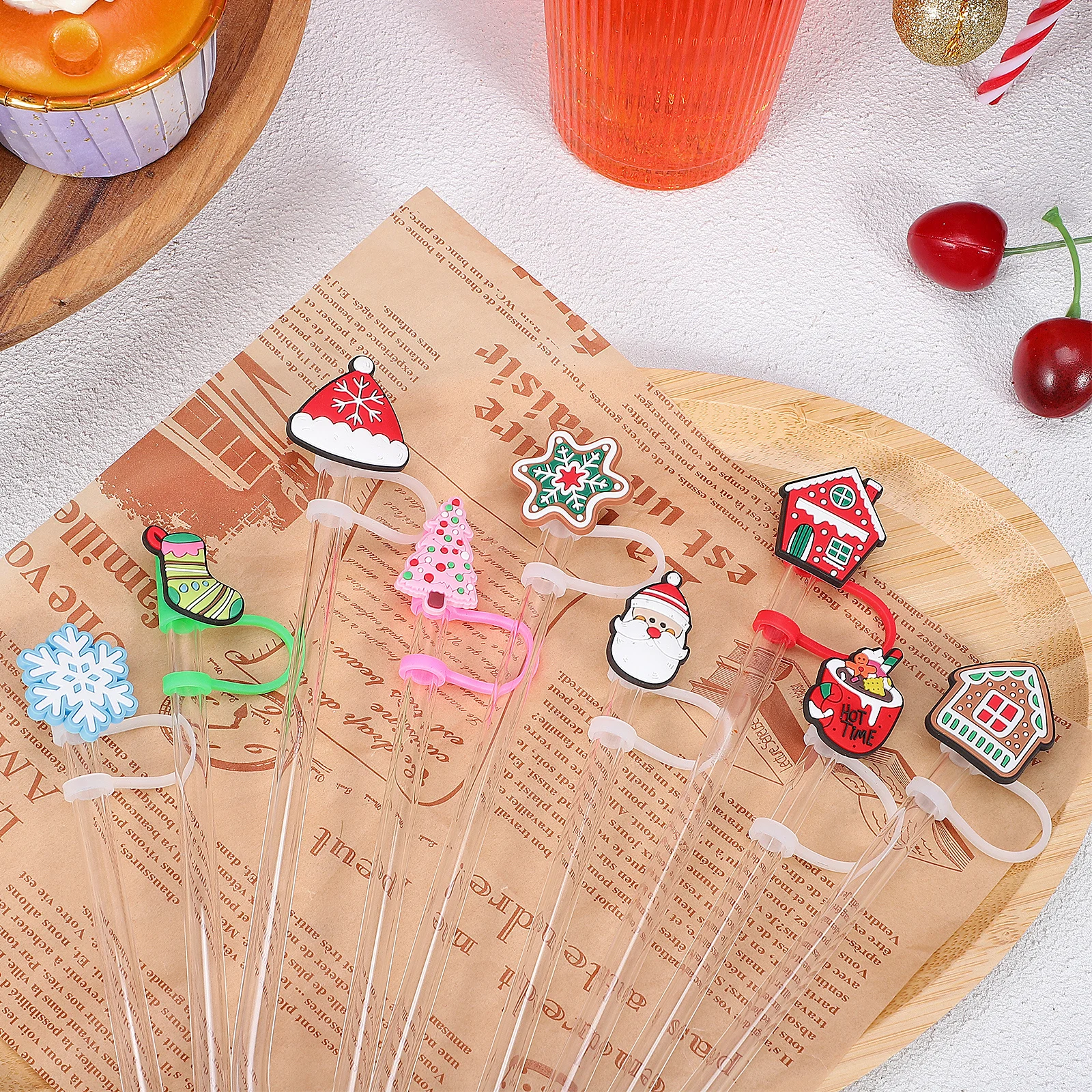 

9 Pcs Straw Cap Drinking Cover Silicone Covers Caps Heart-shaped Silica Gel Tips Protector Topper