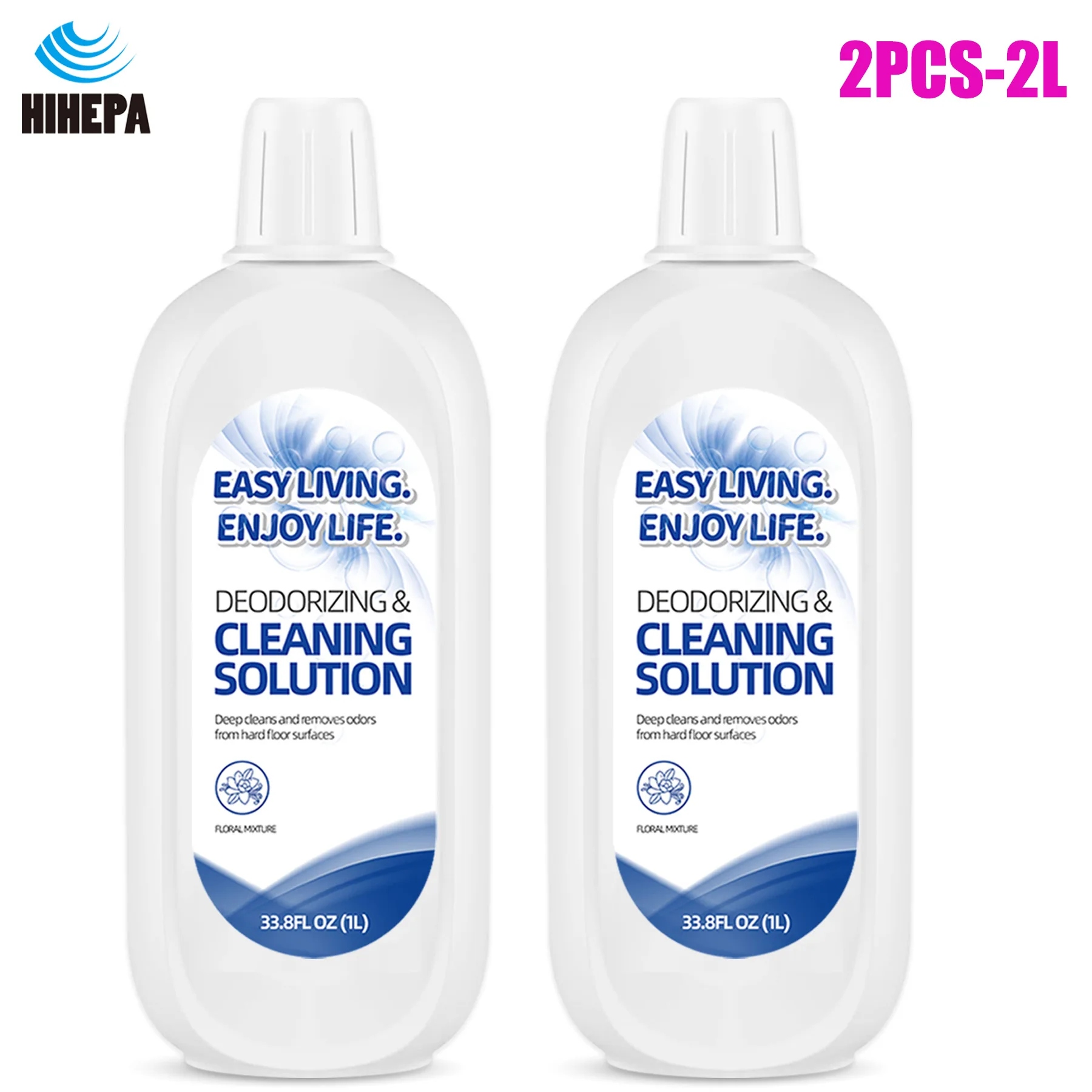 2 unidades de Refil Líquido para Limpeza Profunda de Pisos Compatível com Tineco, Solução de Limpeza Multissuperfícies para Robô Aspirador e Mop e Aspirador de Líquidos e Sólidos