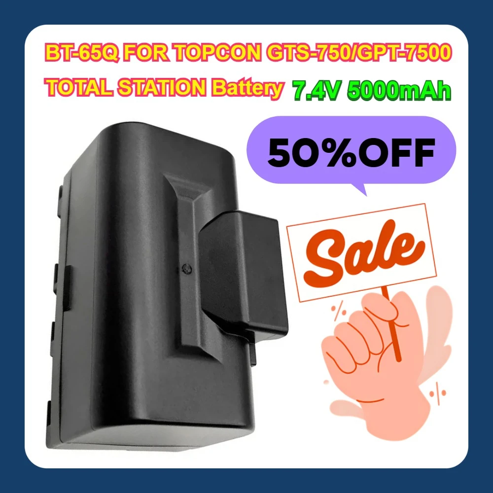

7.4V 5000mAh BT-65Q FOR TOPCON GTS-750/GPT-7500 TOTAL STATION Battery