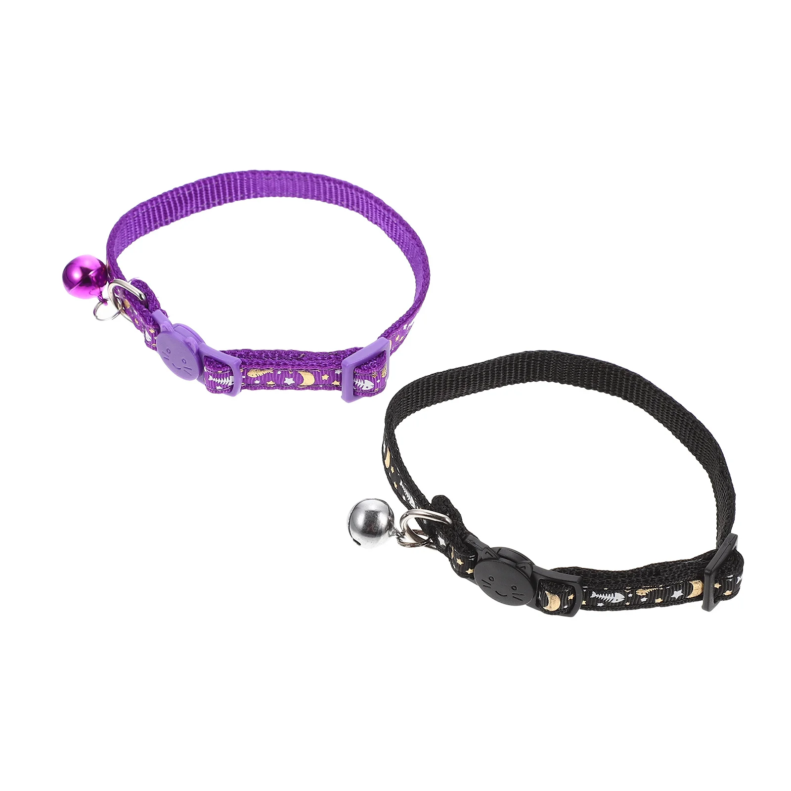 

2Pcs Reflective Cat Collar Adjustable Night Glow Breakaway Cat Neck Circle Outdoor Safety Pet Supplies Night Glow Pet Collar