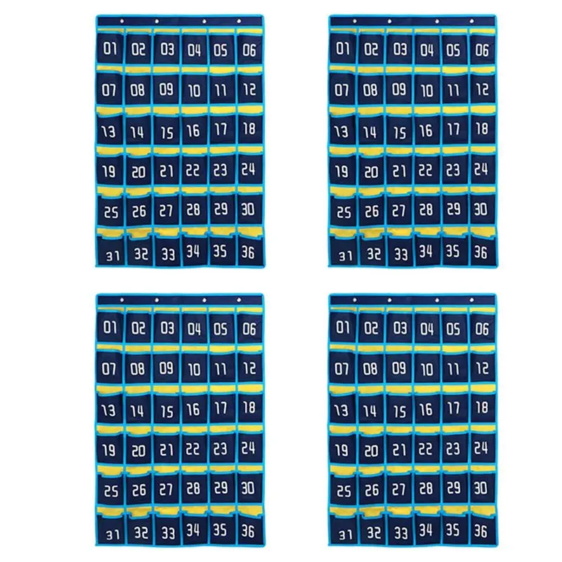 ABWZ-4X 36 Numbered Pockets Chart Cell Phone Hanging Storage Bag For Classroom Mobile Phone Calculator Holders