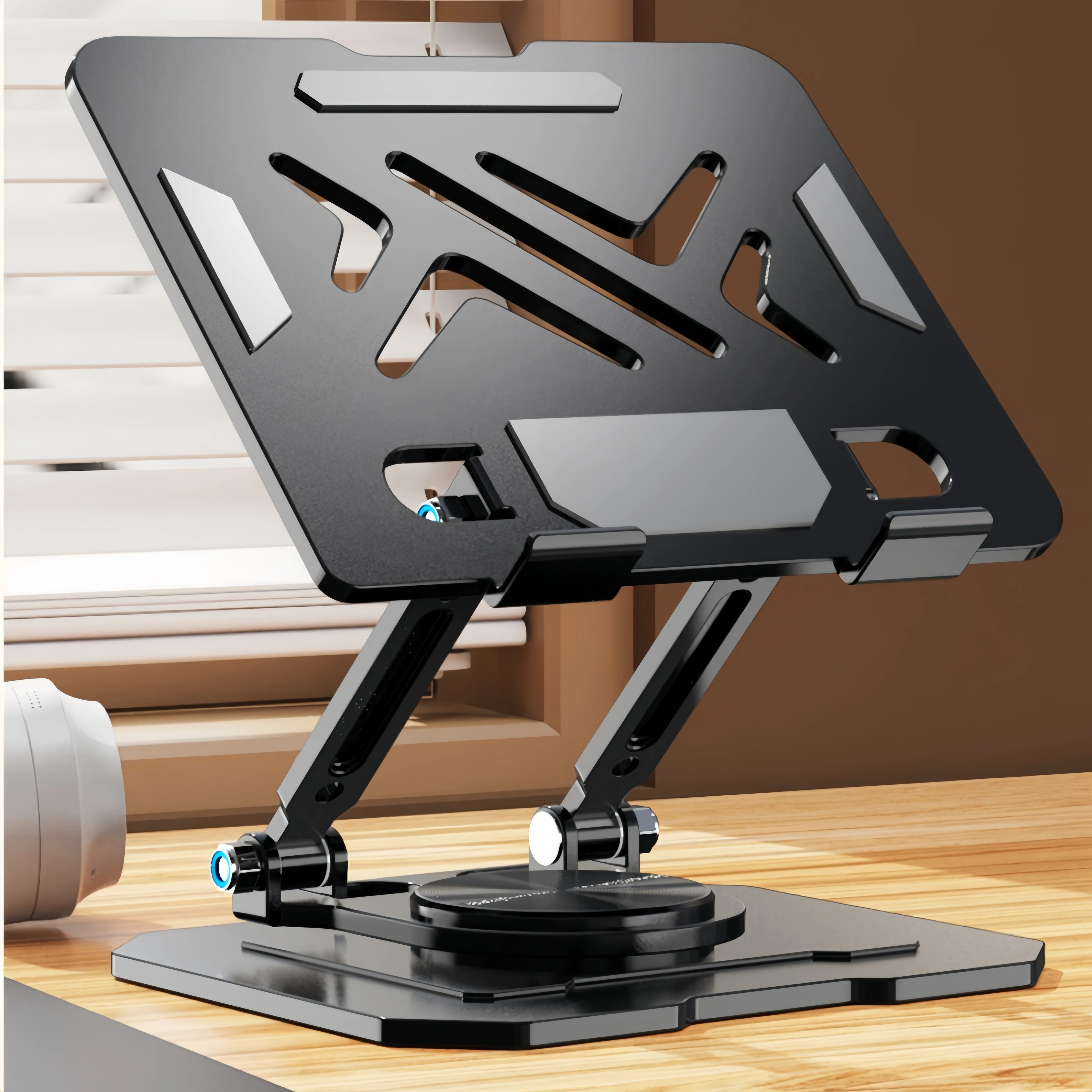

Tablet Holder Stand, Dual Rod Adjustable Aluminum Desktop Stand, Compatible with 4.7-16.5" iPads, Surface Tablets, Portable Moni