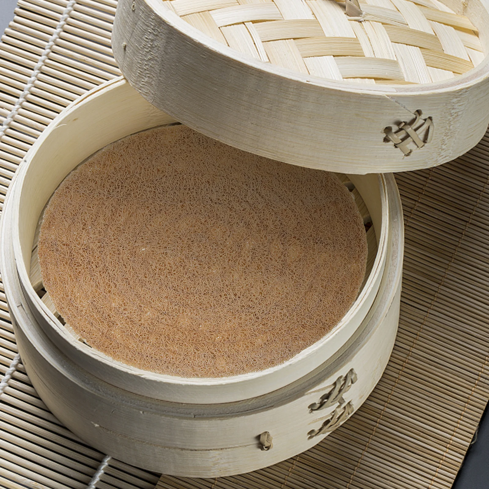 

Loofah Sponge Steamer Liners Reusable Kitchen Cloth Sheets Nonstick Bamboo Steamers Steamer Liner Reusable Steaming Pad