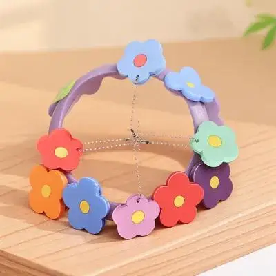 

4pcs Flower Covers Pvc Caps Cute Protectors Home Use Colorful Organizers Flexible Key Sleeve Soft Touch Easy