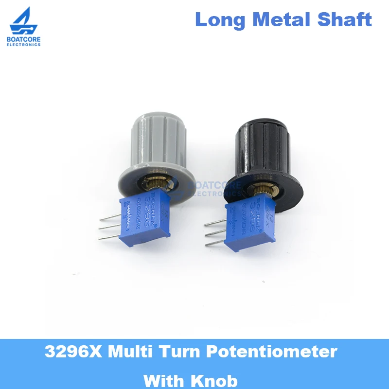 2PCS 3296X Multi Turn Potentiometer Side Adjustable Trimmer Resistor 1K 2K 5K 10K 20K 50K 100K 200K 500K 1M 103 with Knob Cap