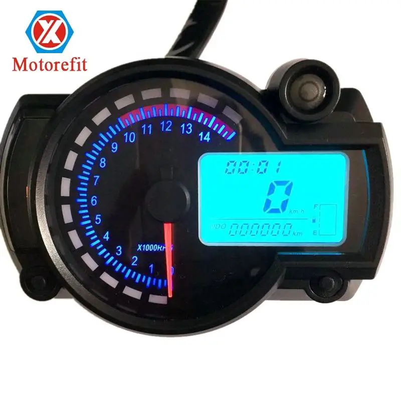 

Universal 7 Colors Motorcycle Digital Instrument Speedometer Odometer Adjustable Panel LCD Gauge for RX2N 4 cylinders