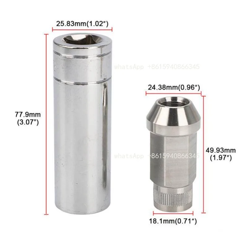 Modified tire nut 304 stainless steel Hex19mm total length 50mm wheel nut M12M14