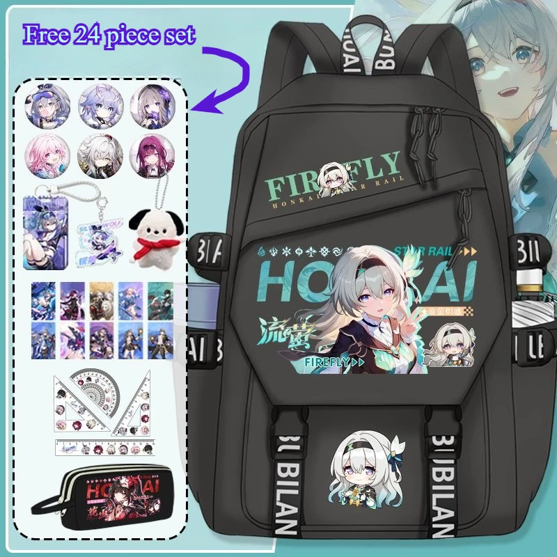 

Game Honkai: Star Rail Peripheral Student Large Capacity Backpack Anime Schoolbag Travel Bag Birthday Gifts