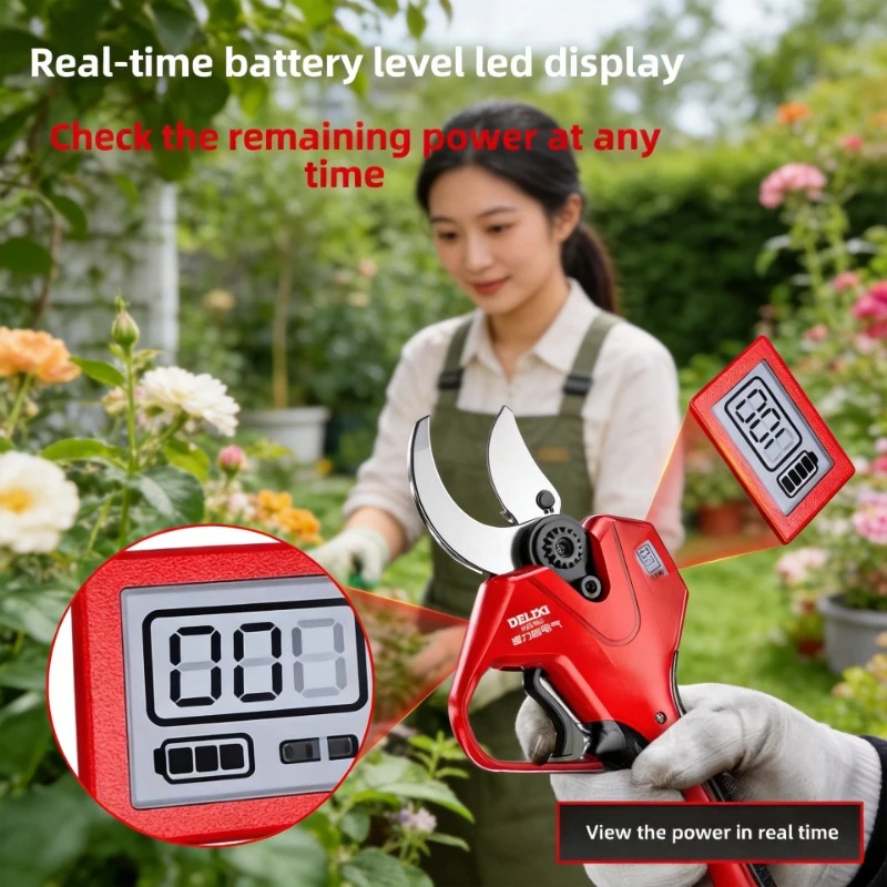 Cordless Rechargeable Electric Pruning Shears Garden Tree Branch Cutter