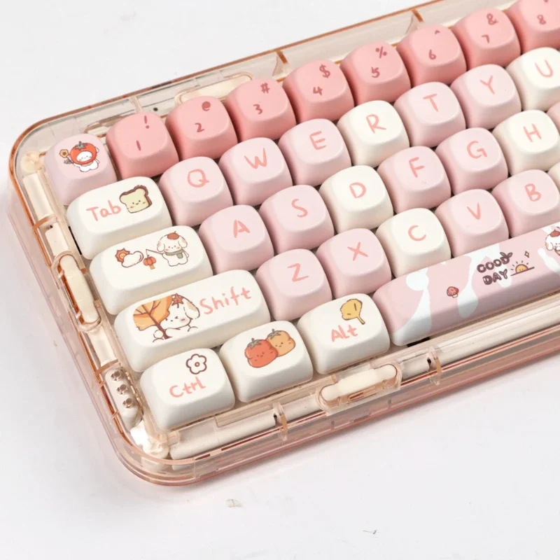 Cute Fall Puppy Gradient Key Cap MOA Profile 140 Keys/set of Small Tilt Thermal Sublimation Mechanical Keyboard Customization