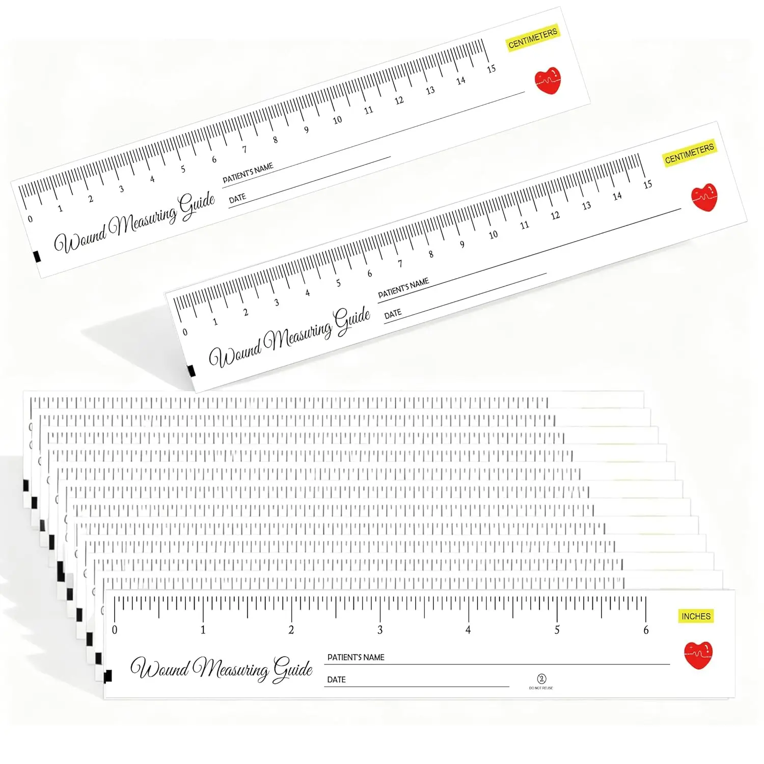 500PCS Disposable Tape Measures Wound Measurement Tools Wound Ruler - Wound Measurement Tools for Nurses Body Wound Care 6 Inch