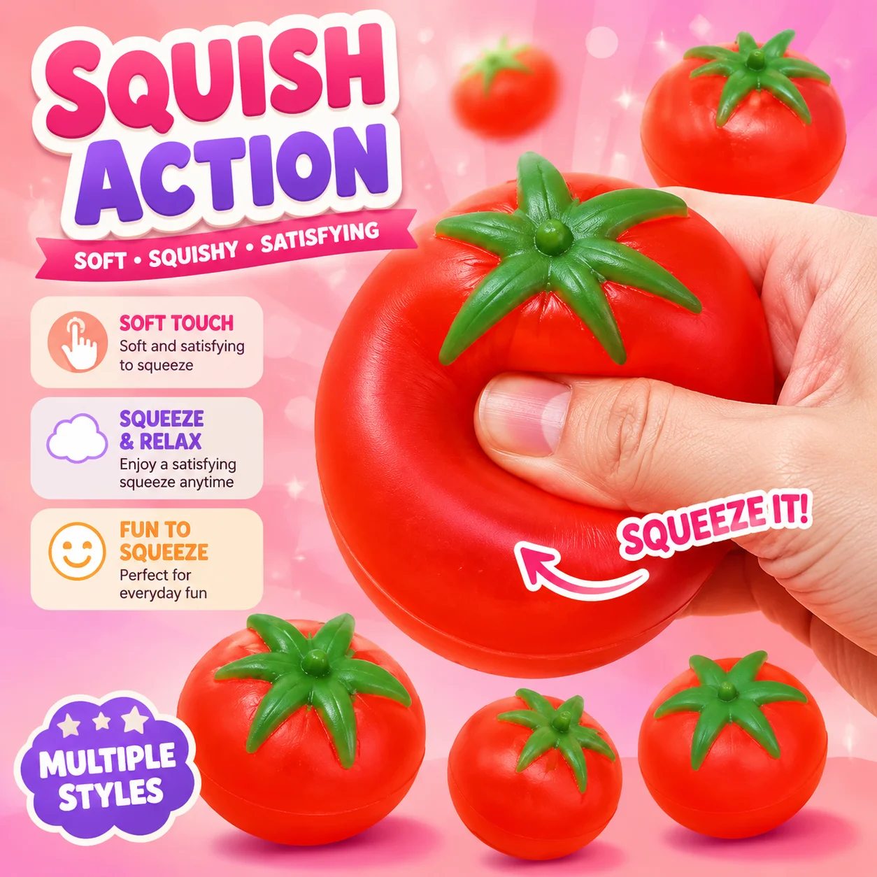 Water Balloon Tomatoes Squishy Toys For Kids Beach Summer Water Fights Taba Cool Artificial Fruits Can't Be Broken Fun Squeeze