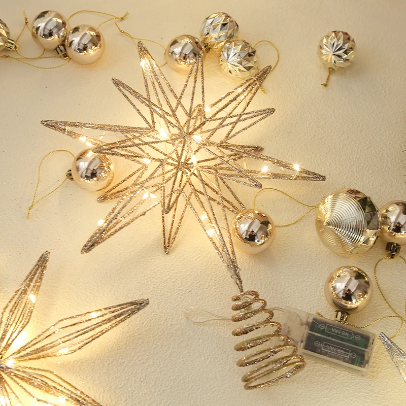 

Рождественская елка Верхняя звезда Взрыв Звезда Железное искусство Полое золото и серебро Большой