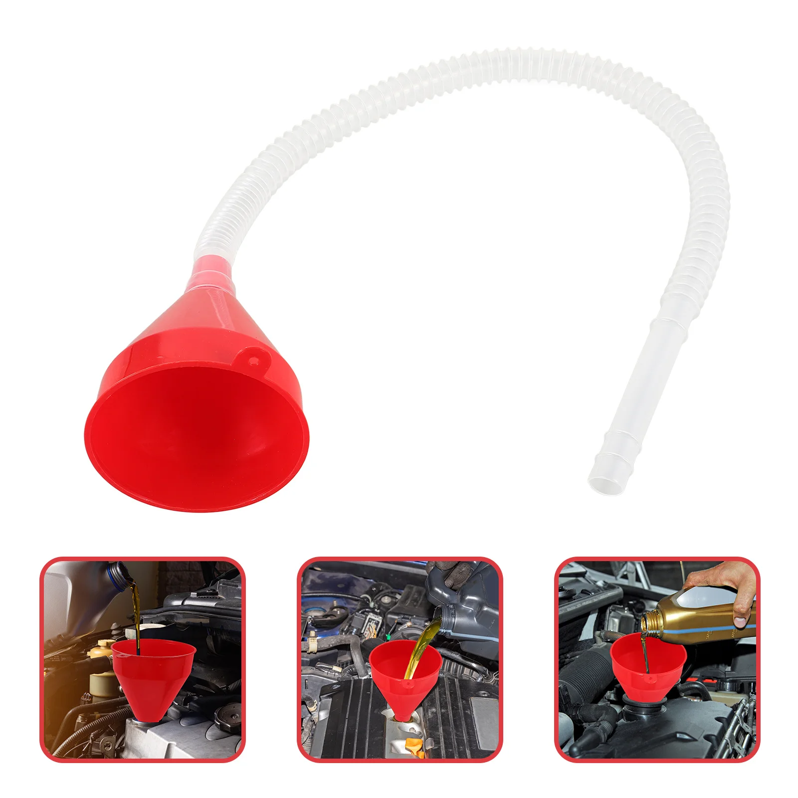 

Versatile Durable Plastic Funnel Extended Spout Precise Pouring Compact Lightweight Easy Storage Transport Automotive DIY Long