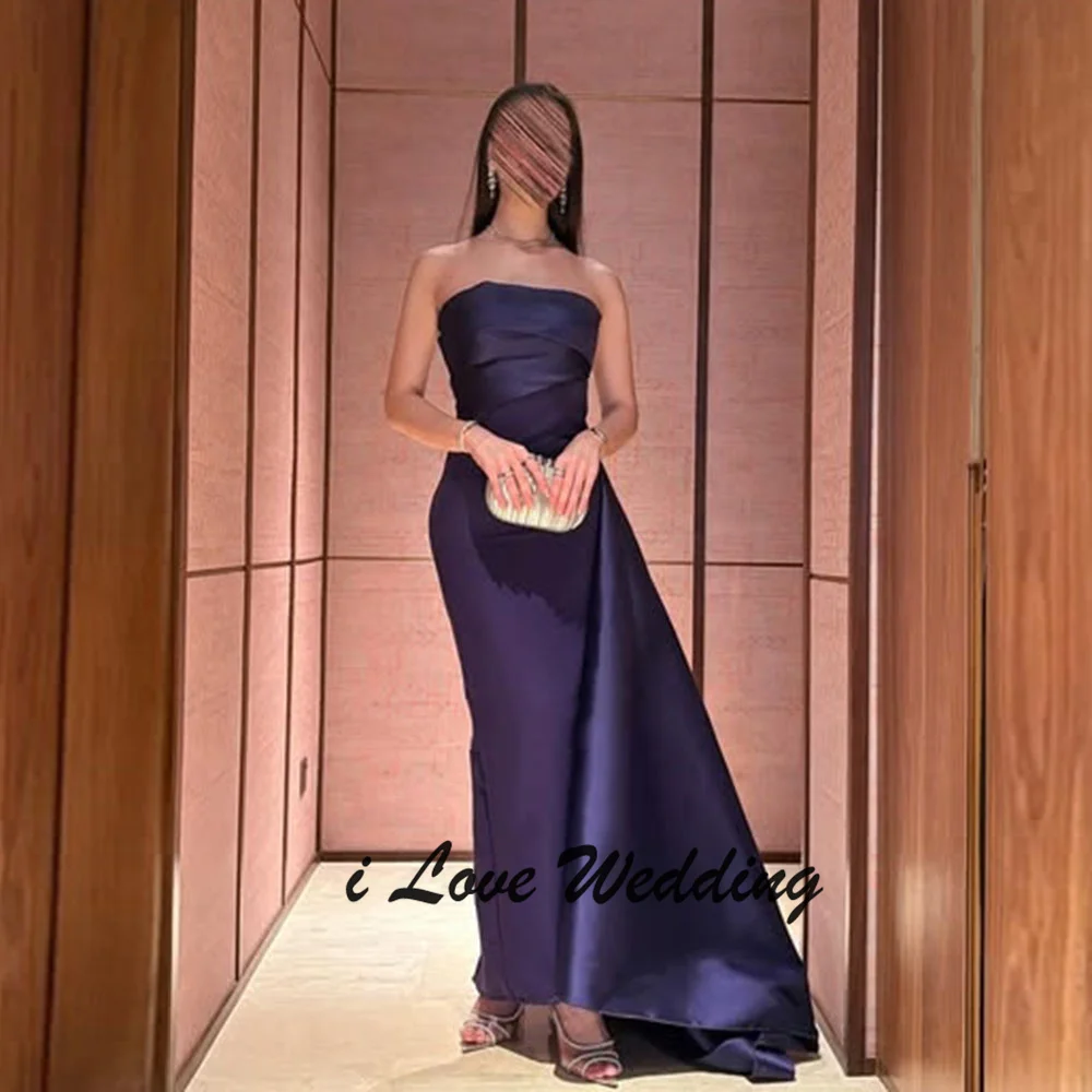 

Modest Boat Collar Pleated Straight Floor Length Backless Saudi Party Dress Long Evening Gown with Court Customized vestidos de