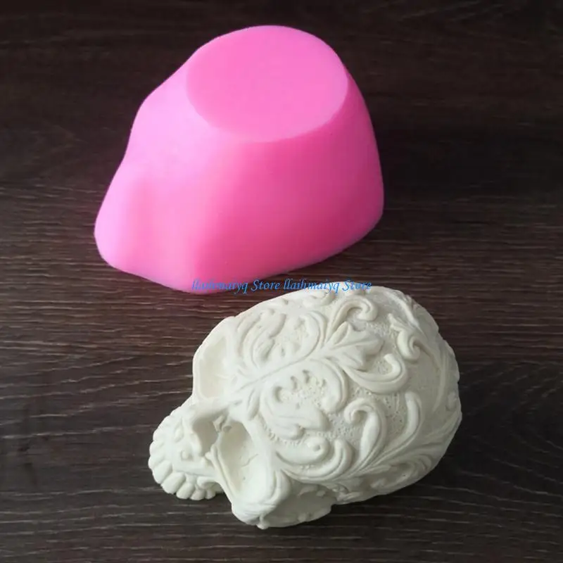 573B Flowerpot DIY Mold Skull for Head Ashtray Silicone Mold Holder Resin Mold